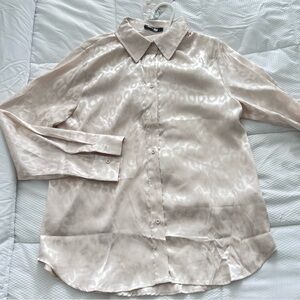 NWT Silk Baby Pink Leopard Shirt